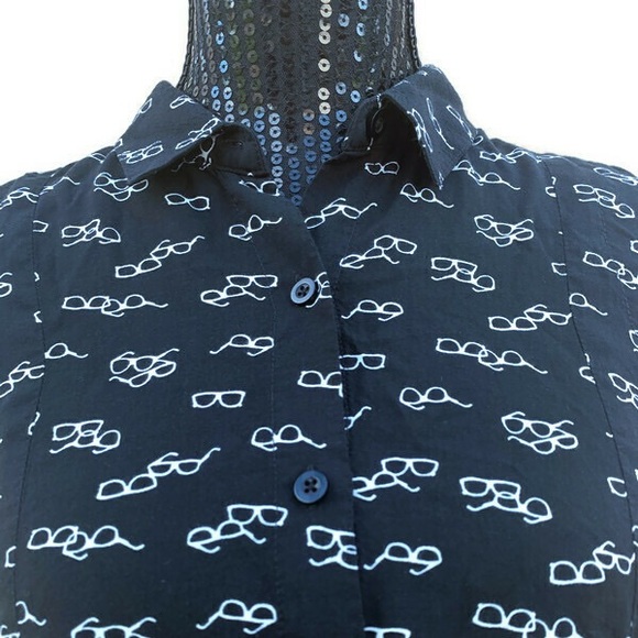 💗 Anthropologie 11:1:Tylho Percy Glasses Top Small - Picture 3 of 4